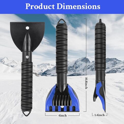 مكشطة ثلج للسيارة، عبوتان من كاشطات الزجاج الأمامي مع مقبض إسفنجي لإزالة الصقيع والثلج، مجرفة ثلج مناسبة للسيارات أو سيارات الدفع الرباعي أو الشاحنات (أسود وأزرق) in Kuwait