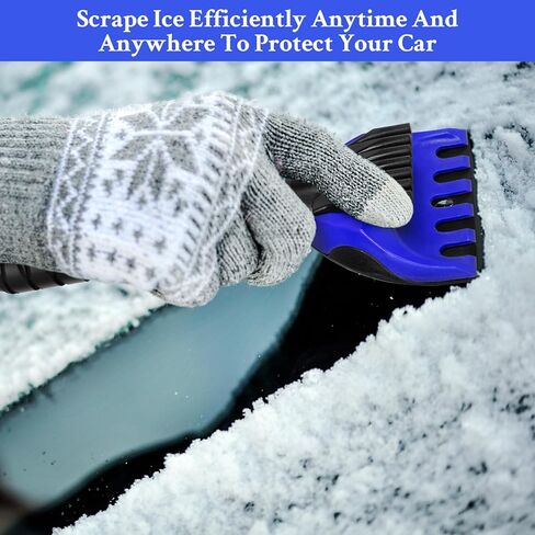 مكشطة ثلج للسيارة، عبوتان من كاشطات الزجاج الأمامي مع مقبض إسفنجي لإزالة الصقيع والثلج، مجرفة ثلج مناسبة للسيارات أو سيارات الدفع الرباعي أو الشاحنات (أسود وأزرق) in Kuwait