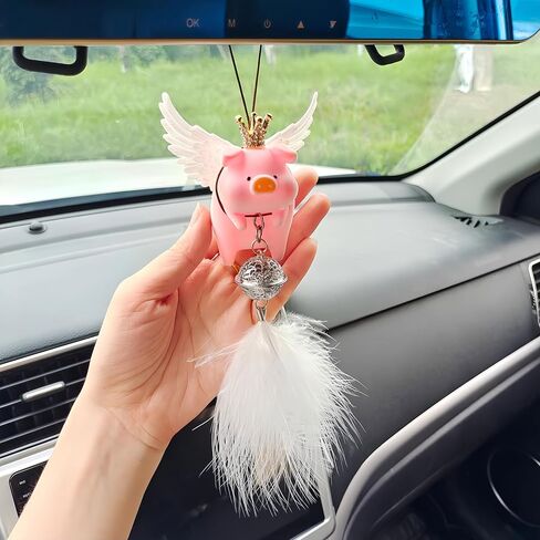Car Rearview Mirror Pendant Lovely Swing Lucky Pig Hanging Decoration Car Pendant Interior Car Decoration in Saudi Arabia