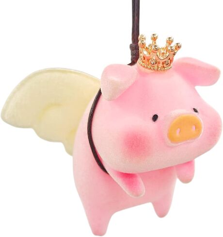 Car Rearview Mirror Pendant Lovely Swing Lucky Pig Hanging Decoration Car Pendant Interior Car Decoration in Saudi Arabia