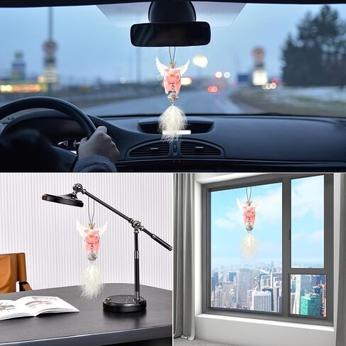 Car Rearview Mirror Pendant Lovely Swing Lucky Pig Hanging Decoration Car Pendant Interior Car Decoration in Saudi Arabia
