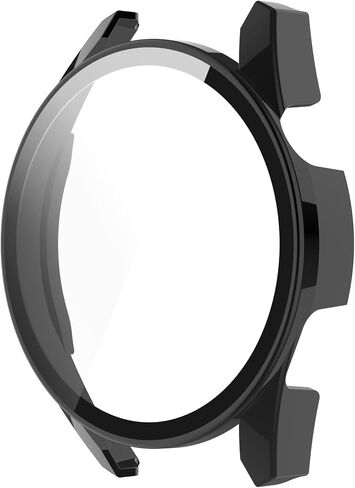 2 Pack Bumper Case Compatible for Huawei Watch GT 3 46mm Screen Protector, Hard PC Case HD Clear Tempered Glass Film Anti-Scratch Full Coverage Protective Case Cover for Huawei Watch GT3 46mm in Saudi Arabia