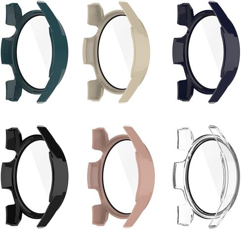 2 Pack Bumper Case Compatible for Huawei Watch GT 3 46mm Screen Protector, Hard PC Case HD Clear Tempered Glass Film Anti-Scratch Full Coverage Protective Case Cover for Huawei Watch GT3 46mm in Saudi Arabia