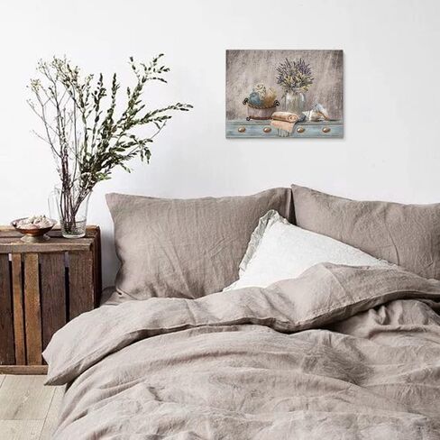 Farmhouse Canvas Wall Art Flowers Wall Decor Brown Theme Rustic Framed Artwork for Bathroom Vintage Paintings Pictures Wall Decor for Bedroom Kitchen Modern Country Home Wall Decoration Size 16x24 in Saudi Arabia