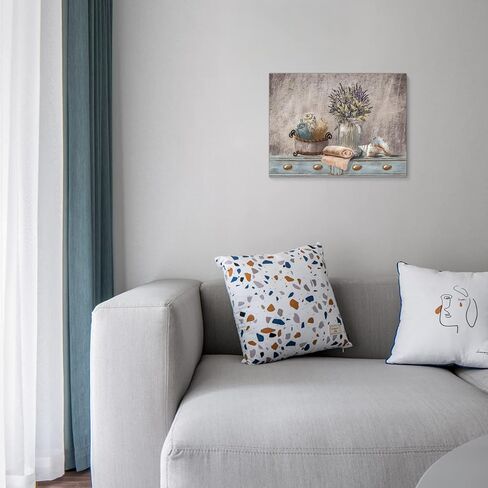 Farmhouse Canvas Wall Art Flowers Wall Decor Brown Theme Rustic Framed Artwork for Bathroom Vintage Paintings Pictures Wall Decor for Bedroom Kitchen Modern Country Home Wall Decoration Size 16x24 in Saudi Arabia