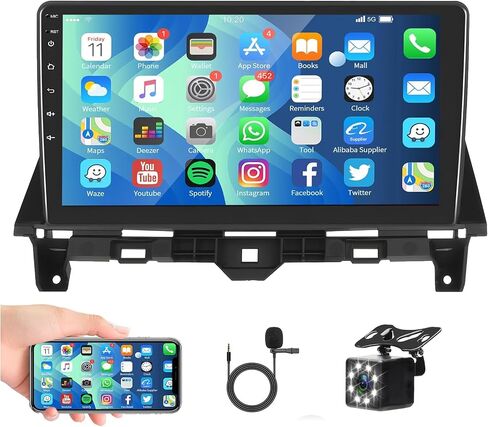 Android Car Stereo for Honda Accord 8th 2008-2013 with GPS Navigation, 10.1 Inch Touch Screen Bluetooth Car Radio Support FM WiFi SWC USB Dual Mic Mirror Link for Android/iOS+12 LEDs Backup Camera in Saudi Arabia