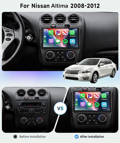8-core 2G+64G Android Car Radio for Nissan Altima 2008 2009 2010 2011 2012, Wireless Carplay Android Auto Car Stereo, 9" IPS Touchscreen with WiFi, GPS, Bluetooth,FM/RDS, 32EQ DSP, Rear Camera in Saudi Arabia