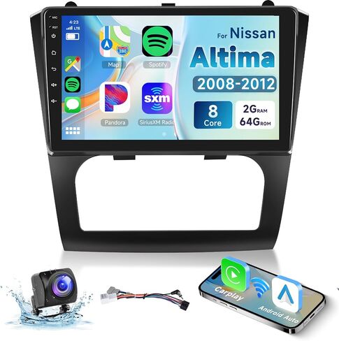 8-core 2G+64G Android Car Radio for Nissan Altima 2008 2009 2010 2011 2012, Wireless Carplay Android Auto Car Stereo, 9" IPS Touchscreen with WiFi, GPS, Bluetooth,FM/RDS, 32EQ DSP, Rear Camera in Saudi Arabia