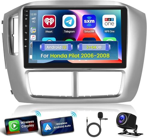 2+64GB Wireless Apple Carplay for Honda Pilot Android Radio 2006-2008, Hikity 9 Inch Touch Screen Pilot Stereo with Android Auto, GPS Navigation, WiFi, Bluetooth, WiFi, Mirror Link, SWC, Backup Cam in Saudi Arabia