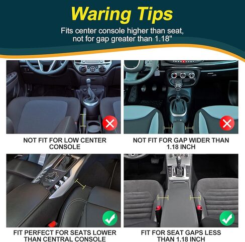 WENMER حشو فجوات مقعد السيارة، منظم فجوات مقعد السيارة مع ضوء LED متعدد الوظائف، صندوق تخزين منظم فجوات المقعد مع منفذ شحن USB، حشو فجوة وحدة التحكم في السيارة لحامل أكواب محفظة الهاتف (عبوتان، أسود) in Kuwait