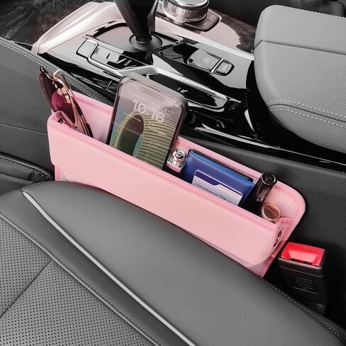 Pink Car Seat Gap Filler Organizer, Universal Pocket Storage to Fill the Gap between Seat and Console Leather Crevice Blocker Acessories for Women 1 pack in Saudi Arabia