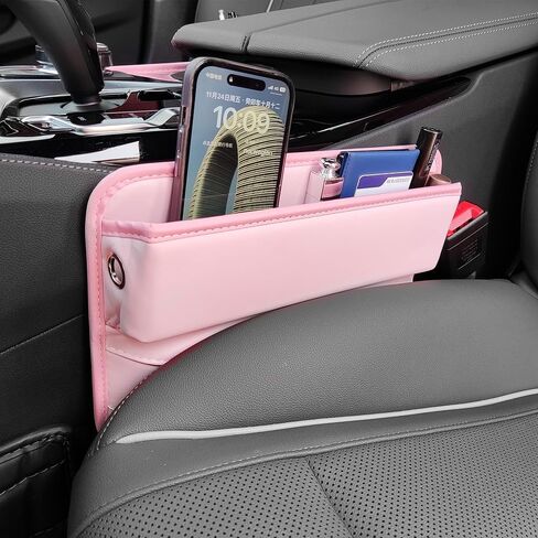 Pink Car Seat Gap Filler Organizer, Universal Pocket Storage to Fill the Gap between Seat and Console Leather Crevice Blocker Acessories for Women 1 pack in Saudi Arabia