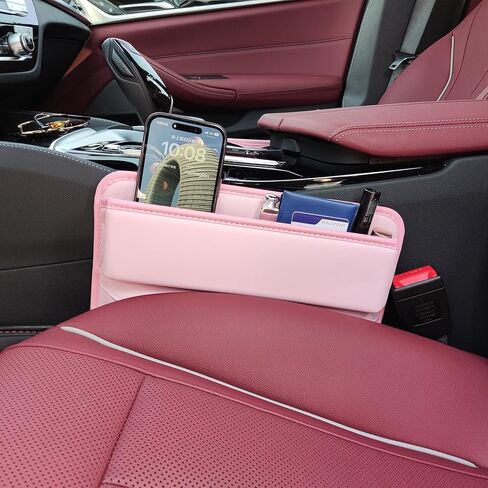 Pink Car Seat Gap Filler Organizer, Universal Pocket Storage to Fill the Gap between Seat and Console Leather Crevice Blocker Acessories for Women 1 pack in Saudi Arabia