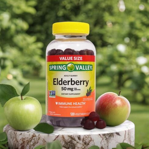 Adventure Home Spring Valley Elderberry Gummy Supplements, 50 mg, 120 Count+Better Guide Vitamins Supplements in Saudi Arabia