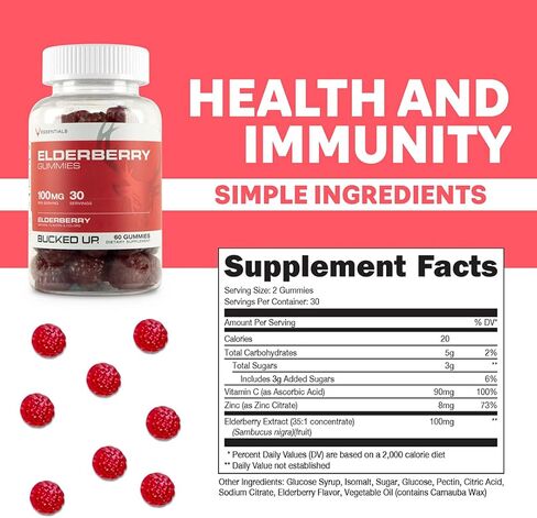 علكات نبات البلسان مع الزنك وفيتامين ج 100 مجم، 60 علكة - الأساسيات in Kuwait