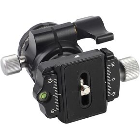 Camera Tripod Ball Head, 360 Degree Panorama Rotation Ball Head with Arrow Storage Case Plate, Aluminum Alloy, Bubble Level for DSLR, ILDC, Action Cameras, Cellphone Holder, 5kg Load