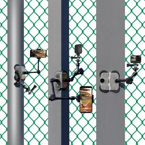 Magnetic Fence - Post Mount for Mevo Start, GoPro, iPhone and Action Cameras, Two 1/4" Mount Points Camera Magnet Holder for Game Changer at Baseball Field, Gamechanger Streaming kit.