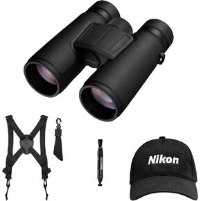 Nikon Monarch M5 10x42 Binoculars with Hat and Accessory Bundle - Compact, Lightweight, High Powered Binoculars for Adults for Hunting, Bird Watching, and Hiking Essential (4 Items)
