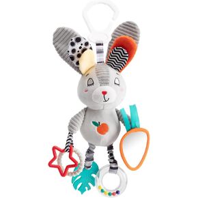 Baby Hanging Toys 0-12 Months - Interactive Stroller & Car Seat Toy with Jingle Sounds, Clinking Rings & Detachable Links | Safe Developmental Toys for Activity Gyms, Infant Carriers & Baby Playmats
