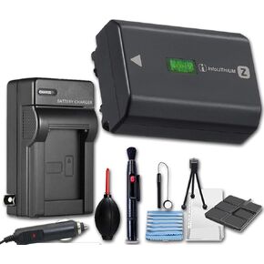 Sony NP-FZ100 Rechargeable Lithium-Ion Battery (2280mAh) + Travel Charger & Deluxe Cleaning Accessories