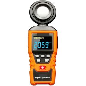 Light Meter, Digital Lux Meter Luxometer 200000Lux 180 Degree Rotatable Probe Light Meter High-Precision Photography Photometer,for Plants, Car Headlights, Home & Office LEDs