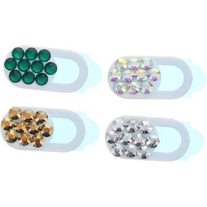4Pcs Rhinestone Webcam Cover Stylish Slide for Smartphones Laptops Privacy Protection with Easy Installation Durable