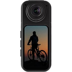 Zopsc Thumb Action Camera, 2.7K HD Display Thumb Size Vlogging Camera, 180° Lens Angle Compact Small Camcorder for Cycling Motorcycle Travel Pet Walking (Black)