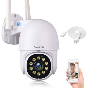 2-Pack 5G Outdoor Security Camera,5Ghz/2.4Ghz Dual Bands WiFi Home Surveillance Camera,360° View Pan Tilt Camera,Wireless Home Security Dome Camera,Auto Tracking,Two Way Talk,HD 1080P Night Vision