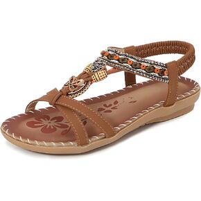 Sandals for Women Dressy Summer Flat Casual Open Toe Bohemia Sandals Lightweight Walking Shoes