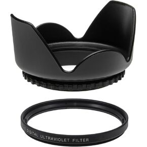 58MM UV Filter + 58mm Tulip Lens Hood for Sigma 70-300mm F4-5.6 DG Macro, 58 mm Ultraviolet Filter & 58 mm Lens Hood