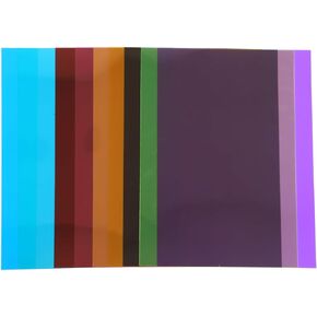 10Pcs Transparent Color Lighting Filter Sheets Photo Props for Overlay for Dyslexia Versatile Gel Sheets for Strobe LED Lights