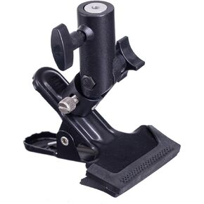 Mikikit Reflector Holder Stand Metal Clamp for Photography Background Light Positioning Easy Assembly Secure Mounting for Reflector Bracket Use Black