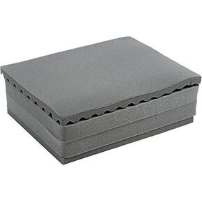 Pelican 1500/1501 Upgraded 4 piece foam set. 1 convoluted lid foam, 2 middle pluck pieces, and 1 bottom pad.