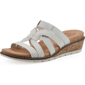 CLIFFS BY WHITE MOUNTAIN Women's Tinisha Strappy Cork Wedge Sandal