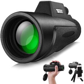 12x50 Monocular Telescope, Waterproof High Power Prism Monoculars Scope with Smartphone Holder and Tripod for Watching S