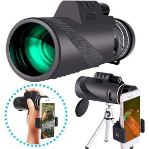 Monocular Telescope High Power 40×60 Compact Portable Monoculars Scope with Phone Clip&Tripod for Smartphone Bird