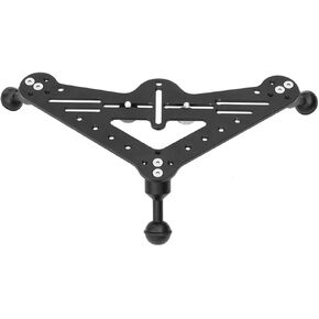 Aluminum Tripod Mount DSLR Diving Photo Triangular Gimbal Tray Rig Underwater Photography Camera mounting Platform Holder (Black Ballhead Tray)