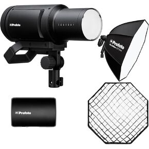Profoto Pro-B3 Monolight Flash Single Kit Bundle with Li-Ion Battery 4S2P, Clic Softbox 2.7-Feet Octa, and Clic Softgrid 2.7-Feet Octa (4 Items)