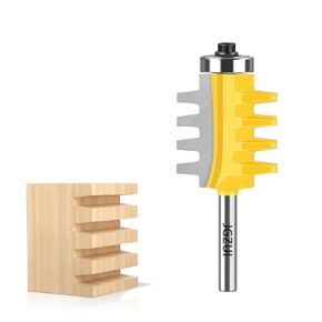 Finger Joint Router Bit 1/4‘’ Shank, Reversible Finger Joint Glue Joint Router Bits Carbide, Woodworking Chisel Cutter for Density Boards, Solid Wood, MDF, Chipboard, Splints, Etc