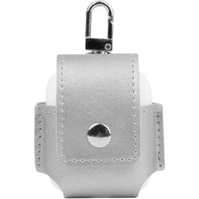 SumacLife Drop Proof Vegan Leather Protective Pouch Pocket with Carbiner Other for Apple Airpod - Classic Black