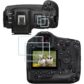 TOP+Screen Protector for Canon EOS R1 Camera (for Accessories), 0.3mm High Definition 9H Hardness Optical LCD Premium Glass Protective Cover [2+2 Pcs]