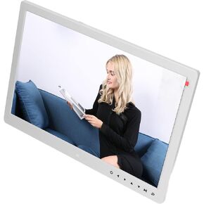 aqxreight 15 4in Digital Photo Frame HD Electronic Photo Frame Advertising Player Support Video Music Clock with Touch Keys Bracket White 100 240V US Plug Screen Screen with L 15 4in F (US Plug)