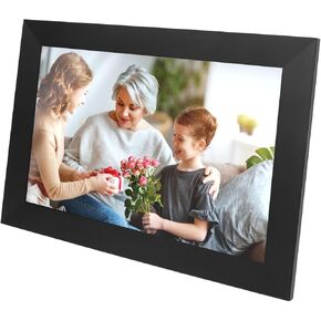Digital Picture Frame, WiFi Connection 10.1 Inch USB C Interface ABS 100-240V Electronic Picture Frame Multifunctional for Bedroom (White)