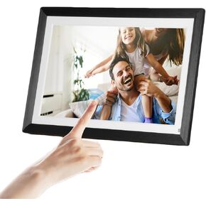 15.6-inch Digital Picture Frame, 32GB Electronic Photo Frame with 1920 * 1080 IPS Touch Screen, Support External SD Card and USB Port, Receive Photos Instantly, for Birthday, Ceremony, Gift
