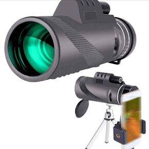 Portable Binoculars High Power 40×60 Monocular Telescope Compact Monoculars Scope with Phone Clip Tripod for Smartphone Bird Watching Hiking Precise