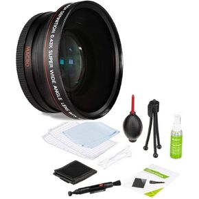 عدسة ماكرو زاوية واسعة 58 ملم لـ Canon EOS Rebel T6 T5 T3 SL2 SL1 18-55mm + مجموعة التنظيف