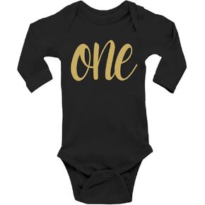 Aiden's Corner Cute Baby Boy Girl Infant Handmade First Birthday Bodysuits One Gold Silver Party Outfits