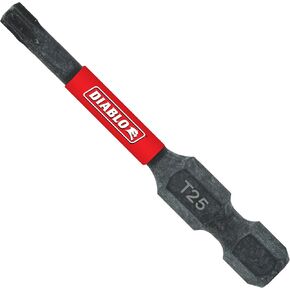 Diablo Torx Drive Bit Bulk - مثالي للاستخدام المهني في برامج تشغيل التأثير والتدريبات والأدوات اللاسلكية - 2 "الطول ، 1/4" سد hex ، رأس مفك البراغي T25 - DT252B