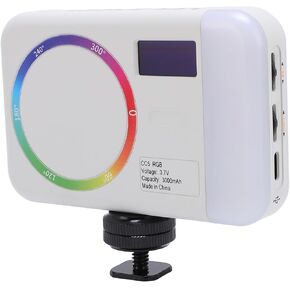 RGB Video Light, 360° Full Color Portable LED Camera Light 2500-9000K Dimmable, 3000mAh Rechargeable Smartphones DSLR Lighting for Vlogging Photography Live Streaming
