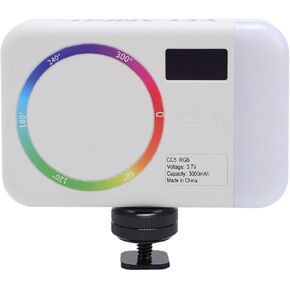 RGB Video Light, Portable LED Camera Light Panel 0-360° Full Color, HSI 2500 to 9000K Dimmable Photography Light, for Live Streaming, Vlogging, Photography